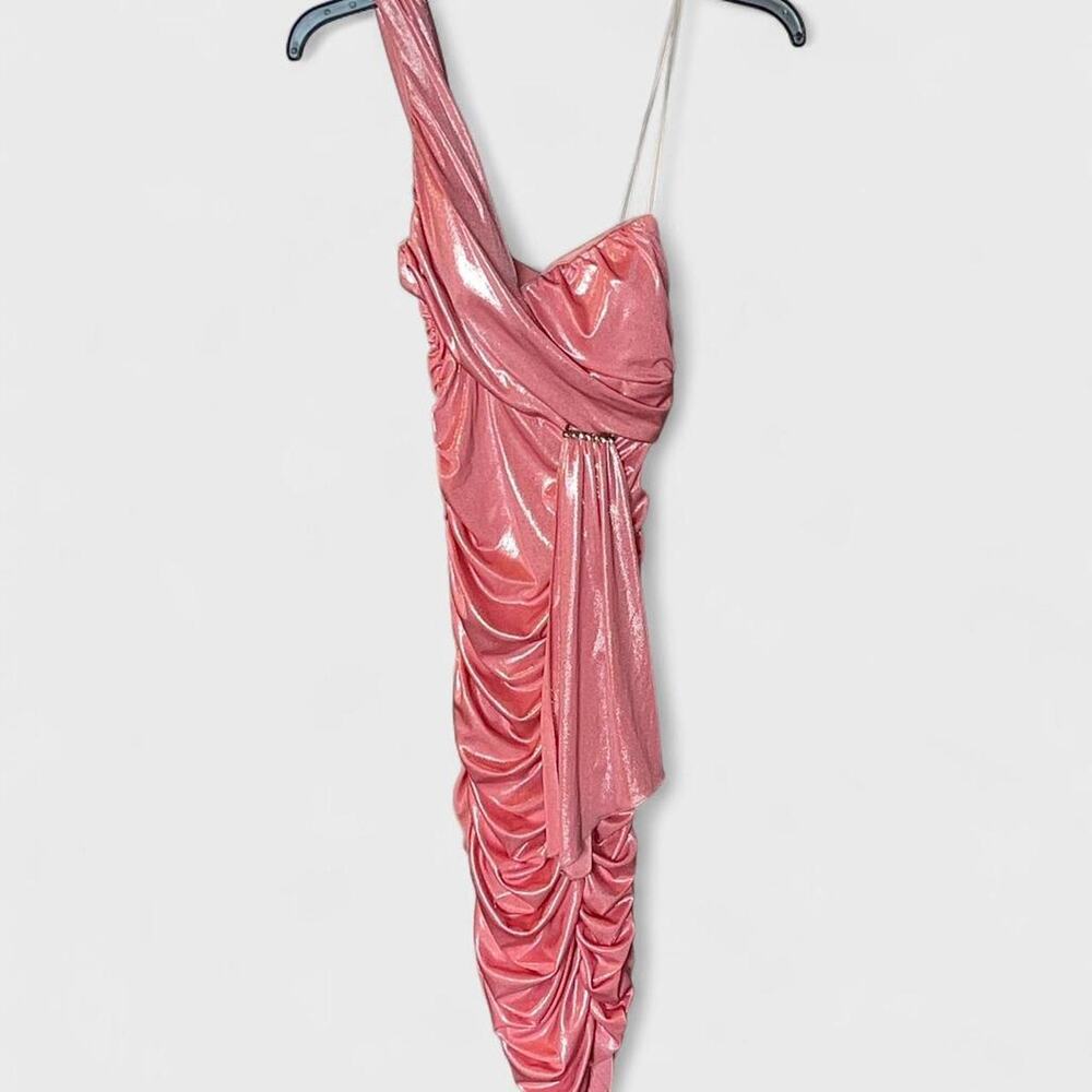 City Triangles Coral Pink One-Shoulder Sleeveless Asymmetrical Dress - Size M